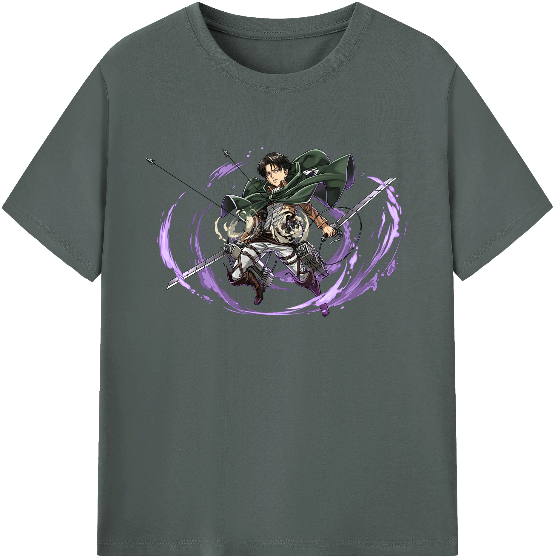 （画像用） 進撃の巨人 リヴァイ·アッカーマン Attack on Titan Levi Ackerman 綿100％ メンズ半袖Tシャツ｜肌触りやわらか＆通気性